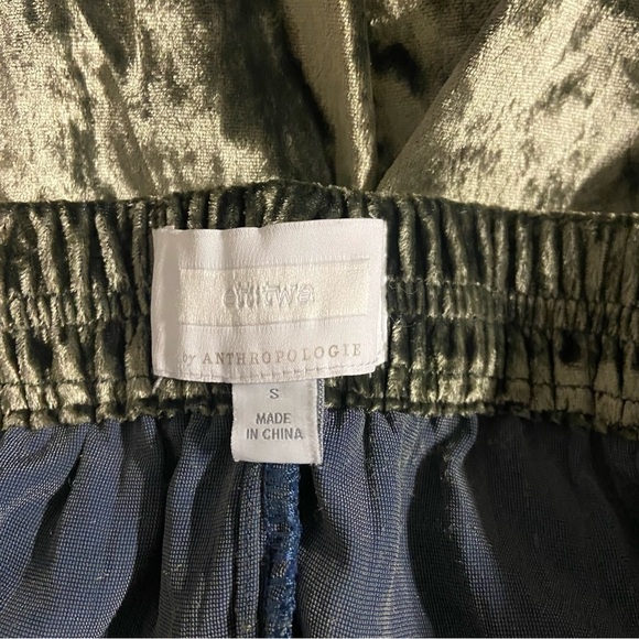Anthropologie Ett:twa Green Velvet boho|indie Capri Pants Size Small - Picture 3 of 7